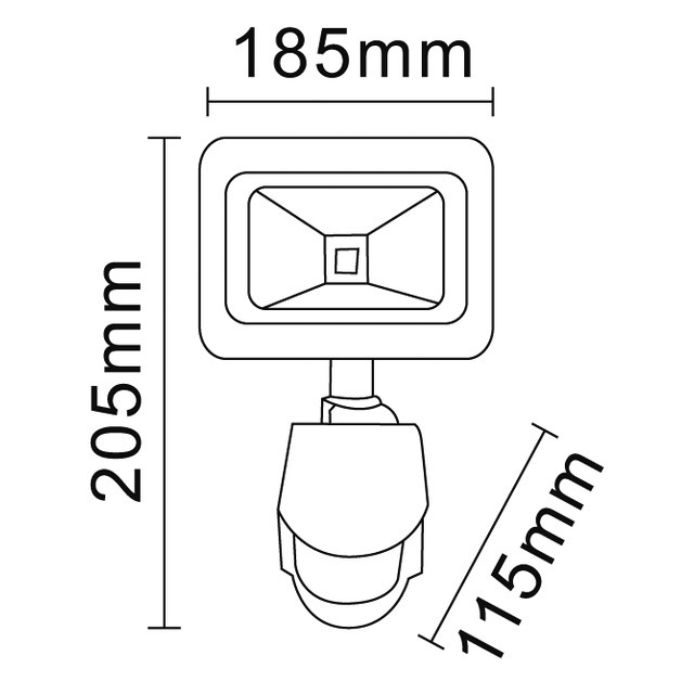 Projecteur ALU LED 220V 20W 1440 LMS avec Detecteur Gris référence fournisseur 2151383